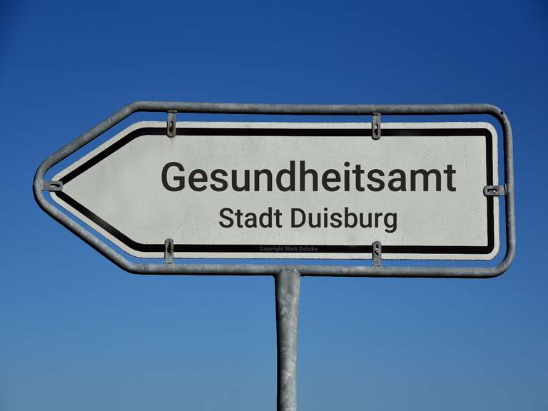 Schild: Stadt Duisburg Gesundheitsamt